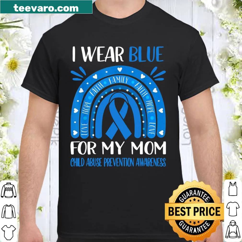 Shirt with a powerful message on child abuse awareness and a rainbow