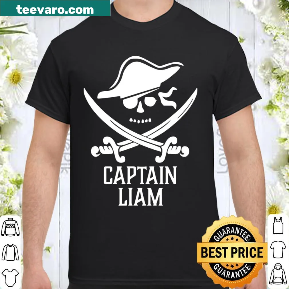 Personalized pirate shirt design with name Captain LIAM