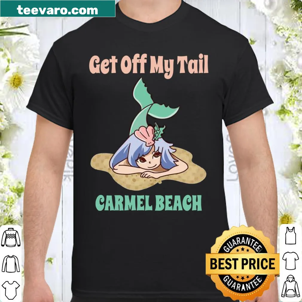 Cute mermaid on Carmel Beach illustration on shirt