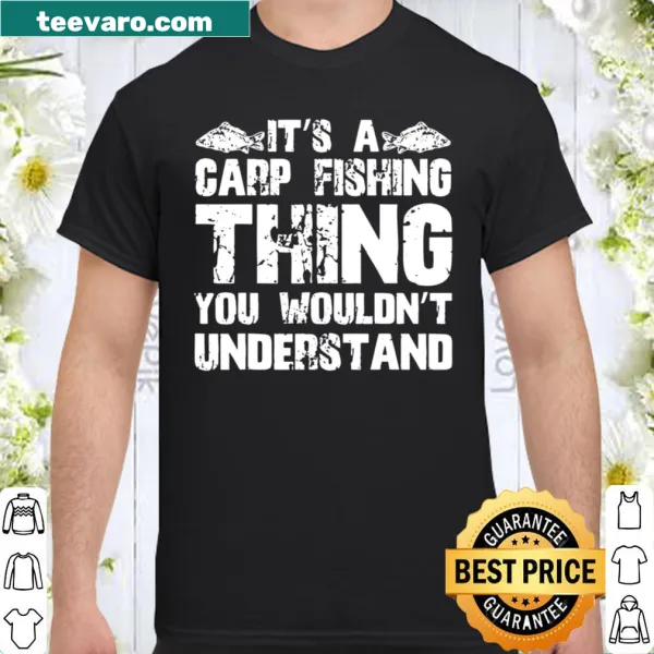 Shirt with playful fishing graphics celebrating carp fishing