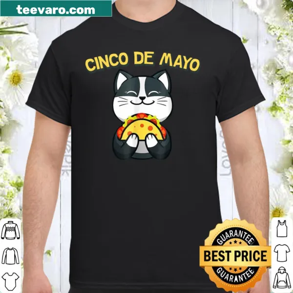 Shirt with a cat eating a taco for Cinco de Mayo
