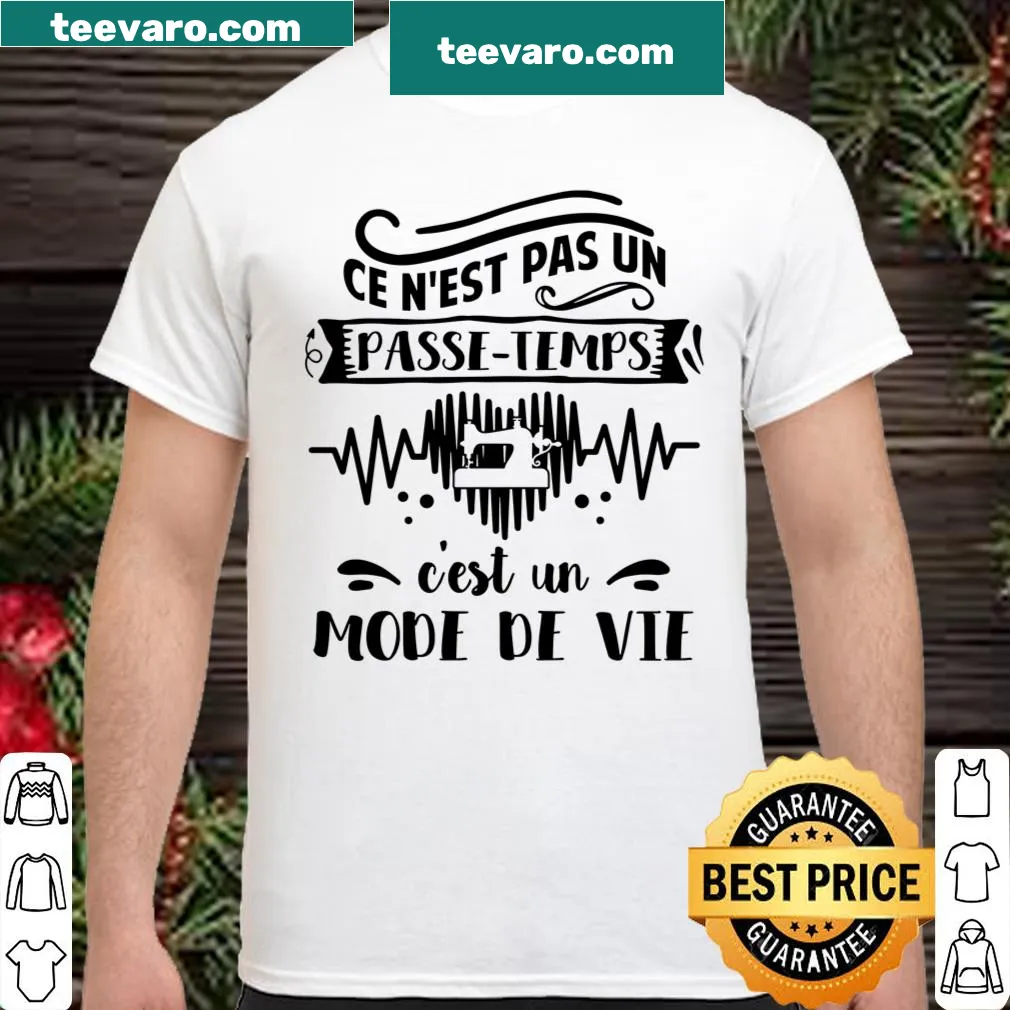 Minimalist shirt with French phrase about hobbies and lifestyle