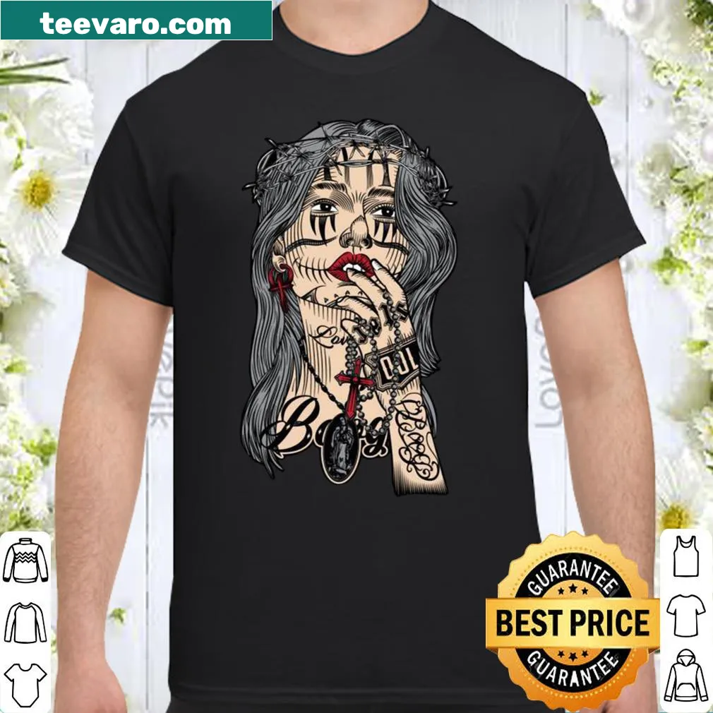 Culturally rich shirt featuring Chicano Muertos girl design