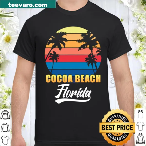 Vintage Cocoa Beach shirt with repeated text design