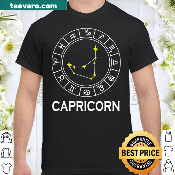 Typography design featuring the Capricorn constellation and symbol.