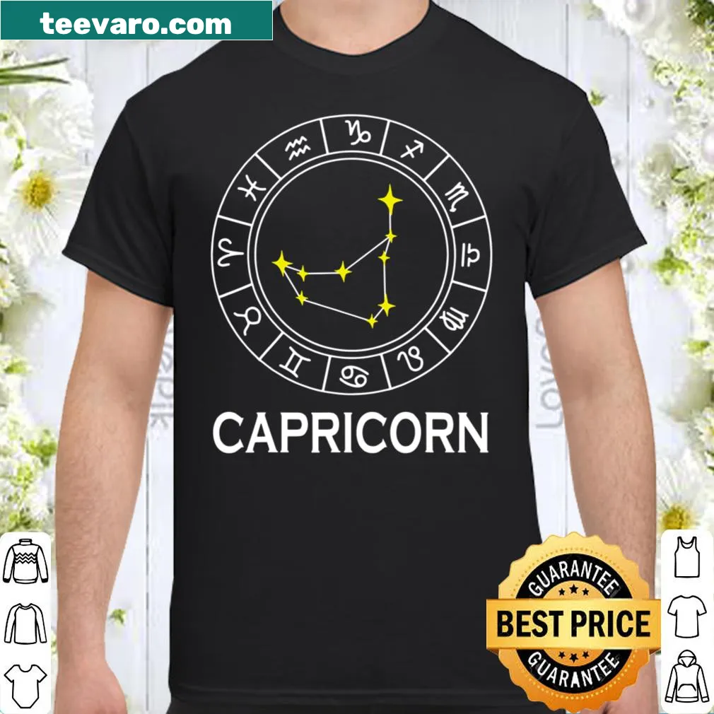Typography design featuring the Capricorn constellation and symbol.