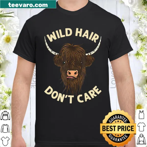 Whimsical illustration of a Highland cow with wild hair