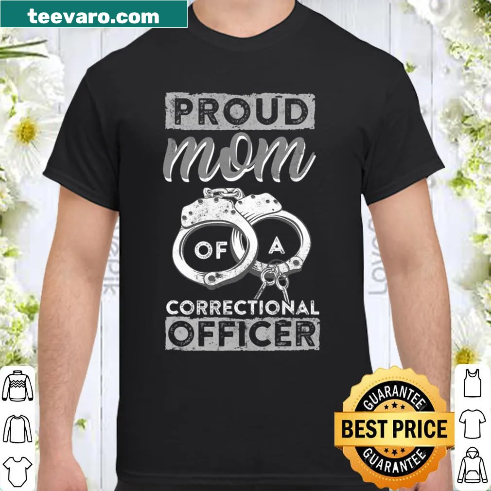 Proud mom text with thin silver line design for correctional officers