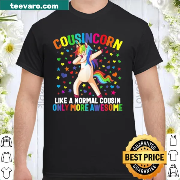 Cartoon dabbing unicorn shirt with humorous text