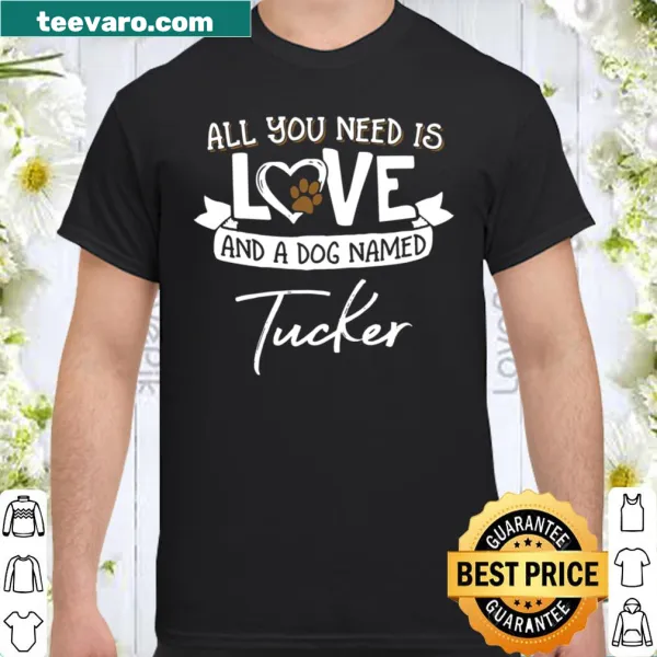 Cute dog named Tucker illustration on a shirt