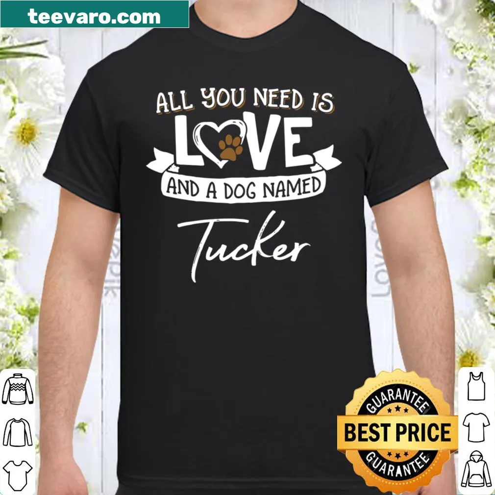 Cute dog named Tucker illustration on a shirt