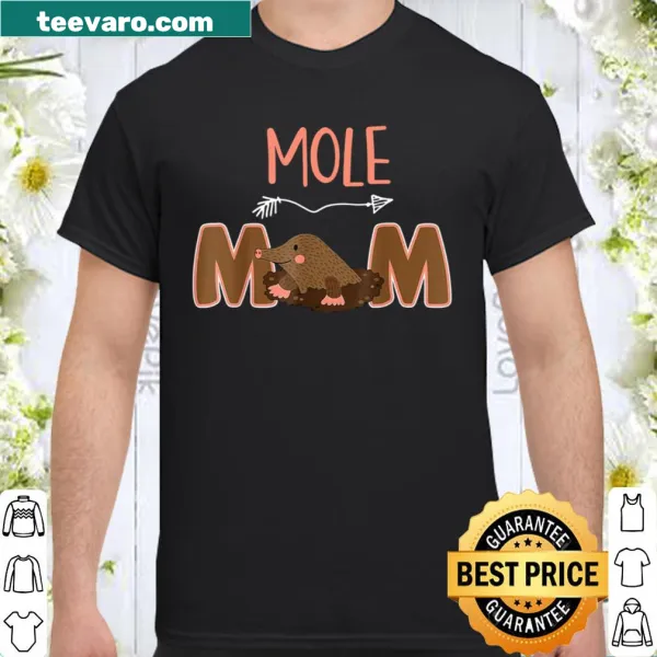 Adorable mole mom with her baby moles illustration