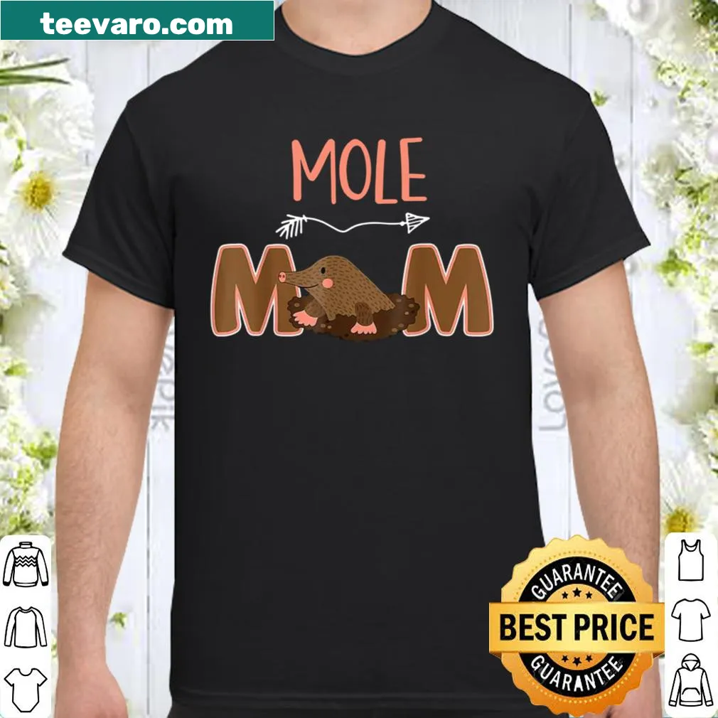 Adorable mole mom with her baby moles illustration