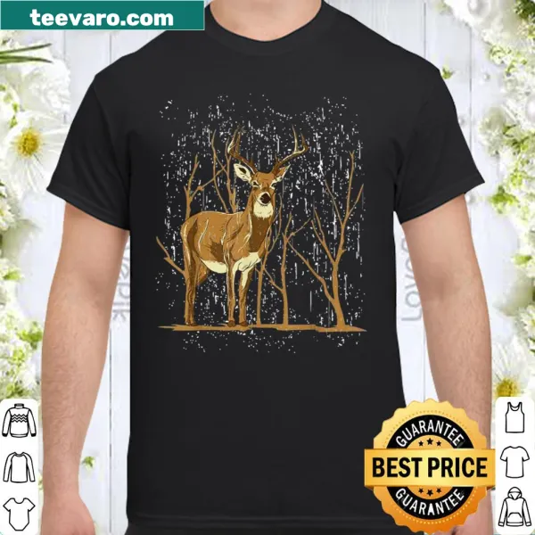 Artistic shirt design featuring a deer illustration