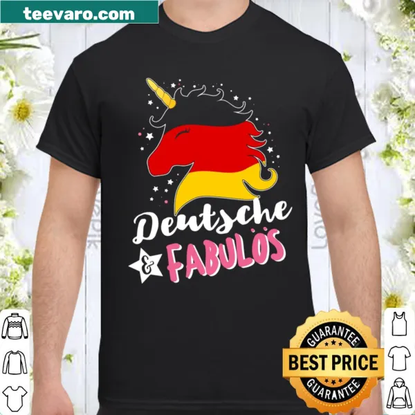 Shirt with a unicorn graphic combined with the German flag