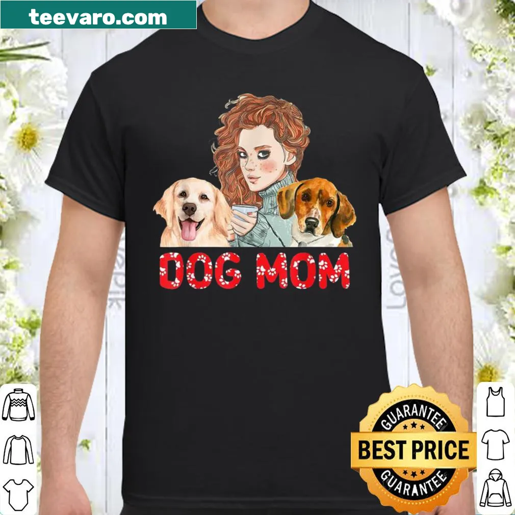 Shirt celebrating dog moms with a fun design