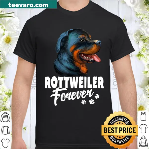 Cute typography Rottweiler shirt with 'Rottweiler Forever' text