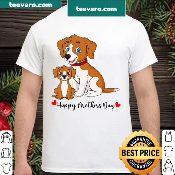Happy Mother's Day shirt with dog graphics and cheerful text
