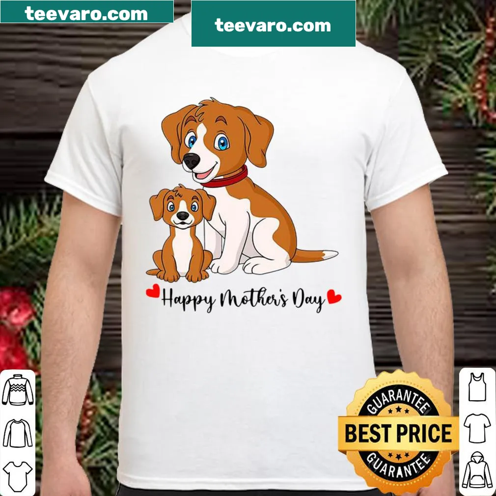 Happy Mother's Day shirt with dog graphics and cheerful text