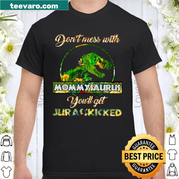 Playful dinosaur-themed shirt with humorous text for moms