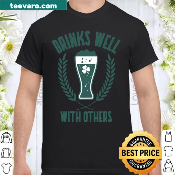 Playful beer-themed t-shirt with shamrock design