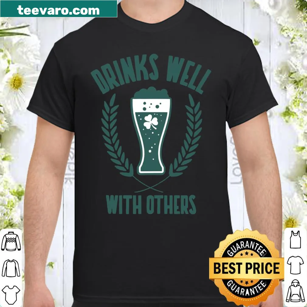 Playful beer-themed t-shirt with shamrock design