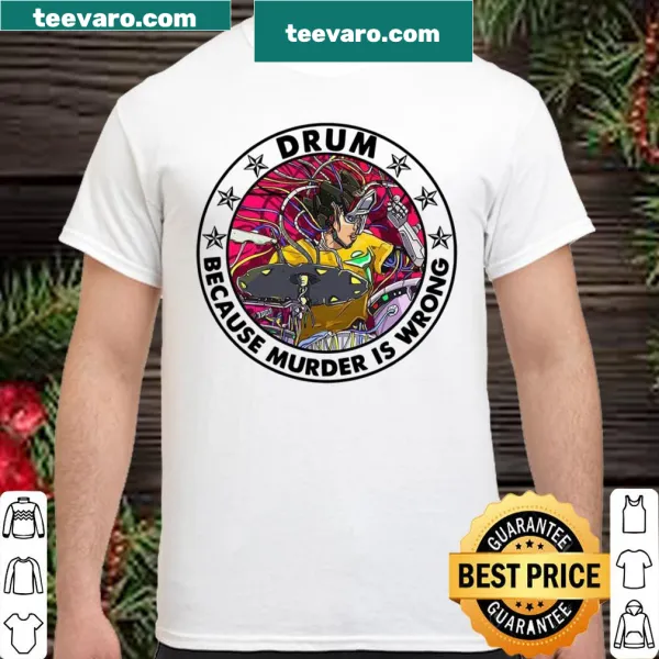 Humorous typography shirt with a drum theme