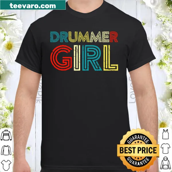 Typography shirt saying Drummer Girl for music enthusiasts