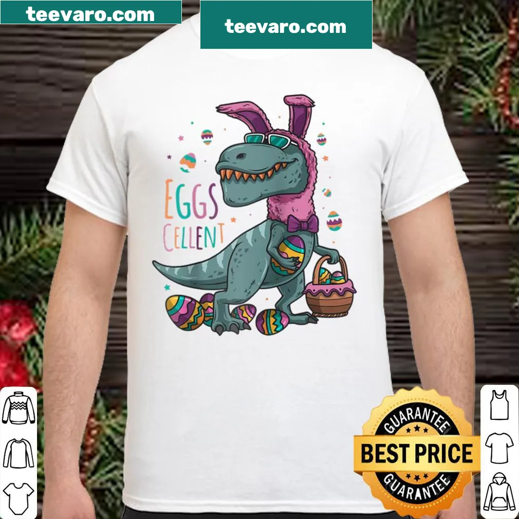 T-Rex and Easter Bunny graphic on a shirt