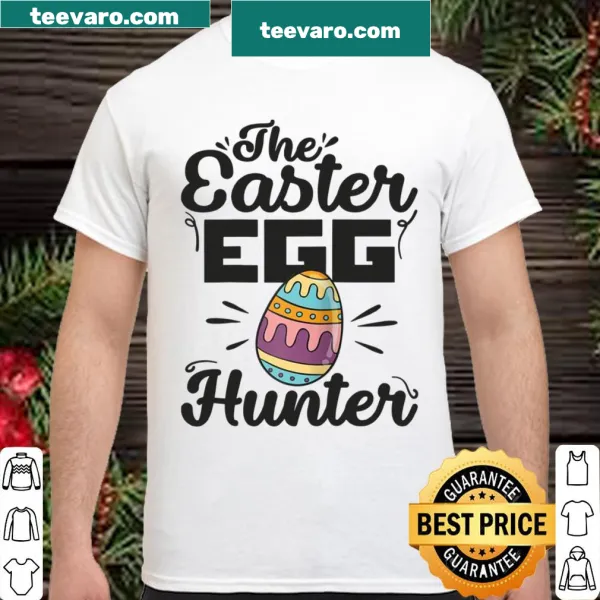 Fun shirt for kids featuring Easter egg hunting illustrations
