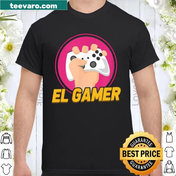 El Gamer shirt with cartoon gaming design