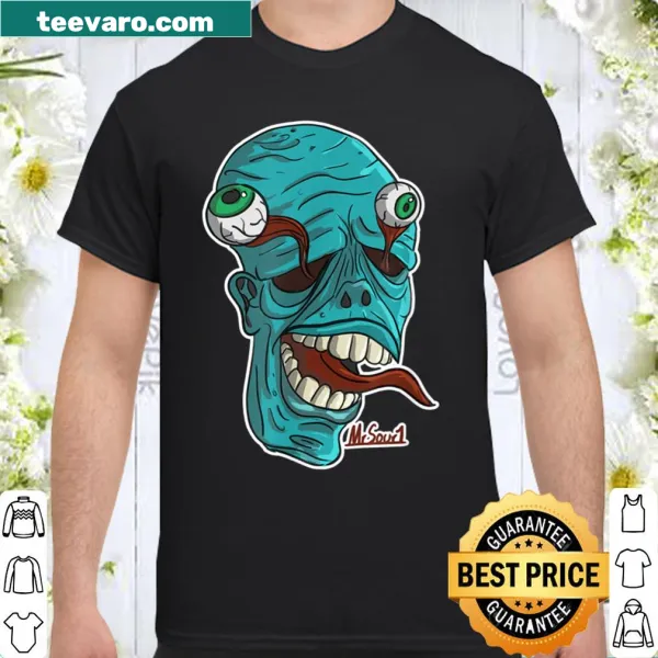 Shirt showcasing cartoon zombie eyes with a playful design