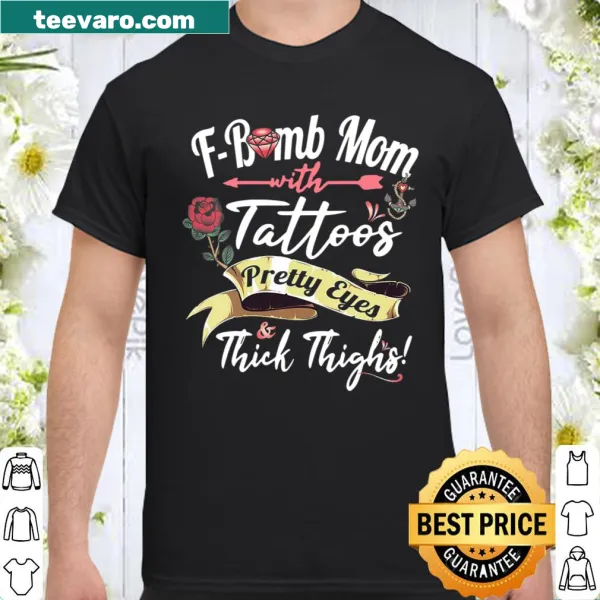 Text 'F Bomb Mom' with fun phrases on a t-shirt