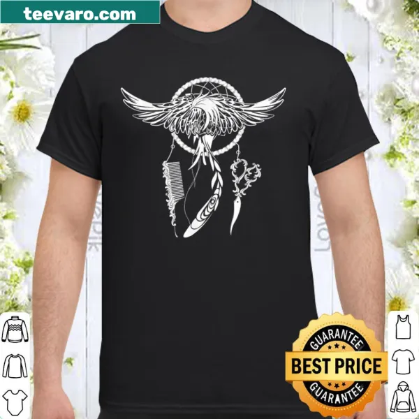 Hairstylist-themed shirt with scissors and dreamcatchers