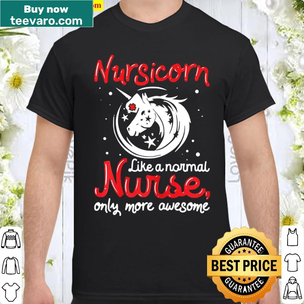 Nursicorn design featuring a unicorn with a nurse's hat and humorous text.