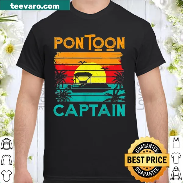 Retro-style pontoon captain shirt with humorous text