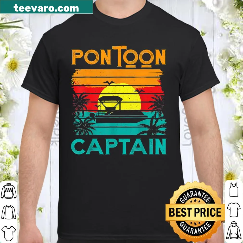Retro-style pontoon captain shirt with humorous text