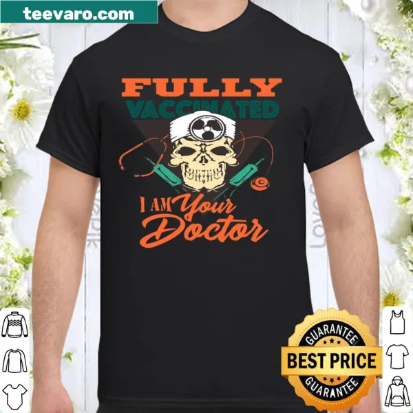 Humorous vaccination shirt featuring a skull graphic