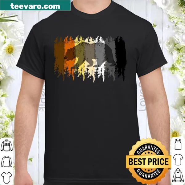 Pride-themed shirt featuring a bear and flag grunge design