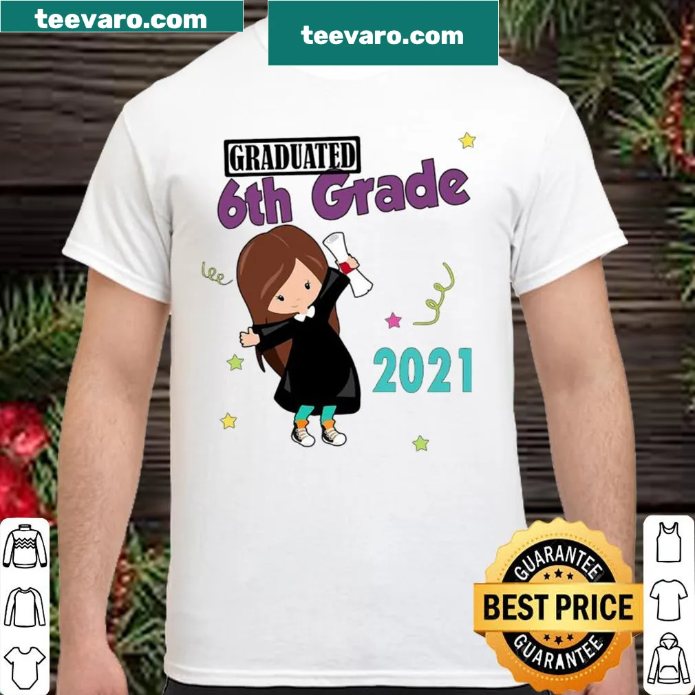 Fun graduation shirt for girls celebrating 6th grade achievement