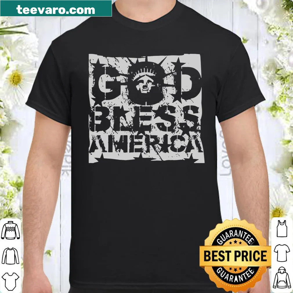Patriotic shirt with text: God Bless America