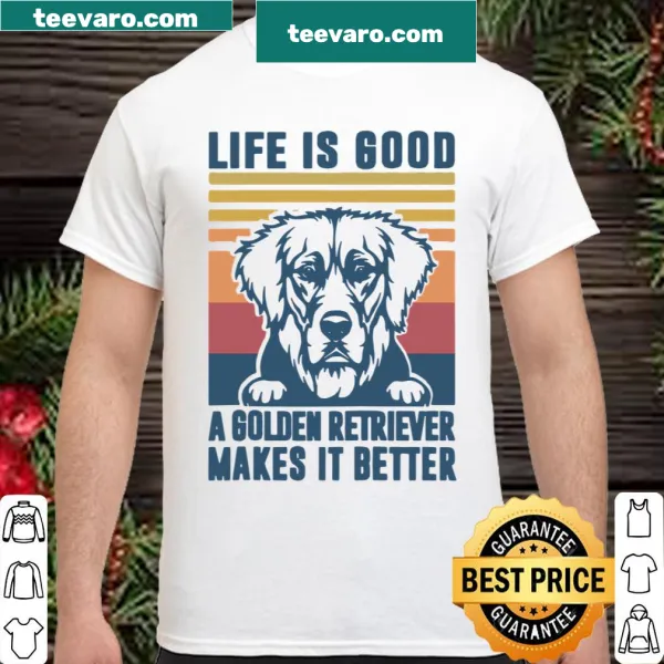 Illustrated shirt celebrating Golden Retrievers and their girls