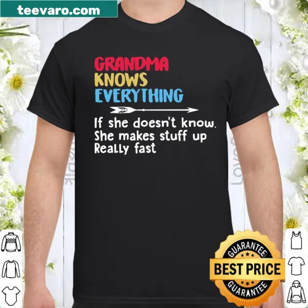 T-shirt featuring playful text about grandmothers and their wisdom