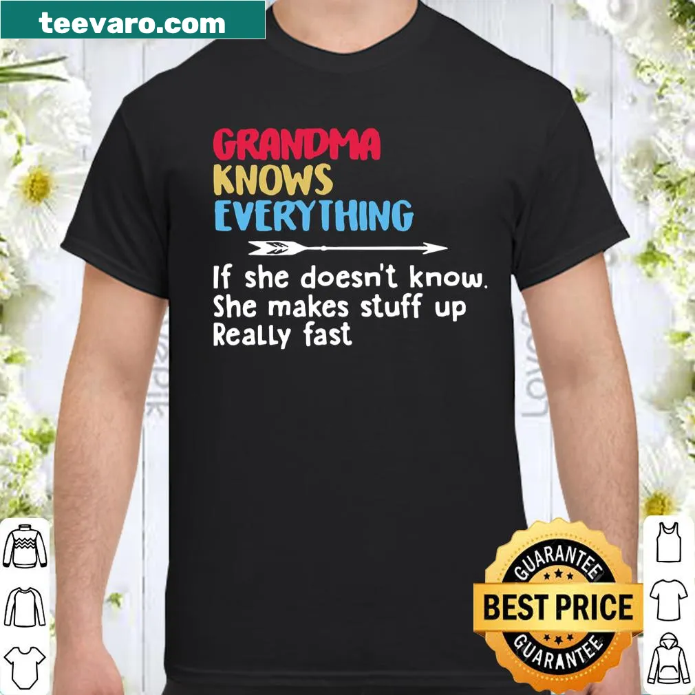 T-shirt featuring playful text about grandmothers and their wisdom