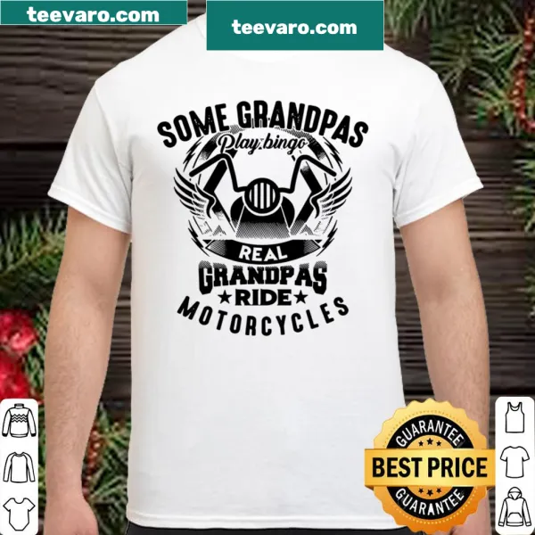 Cute illustration of a grandpa biker with motorbikes