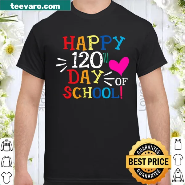 School-themed t-shirt celebrating the 120th day of school