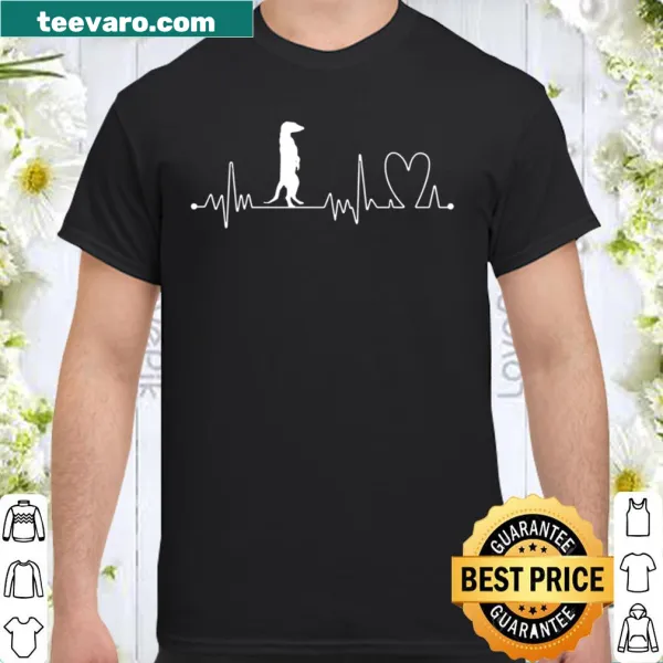 Illustrated shirt featuring heartbeat frequency and a meerkat design