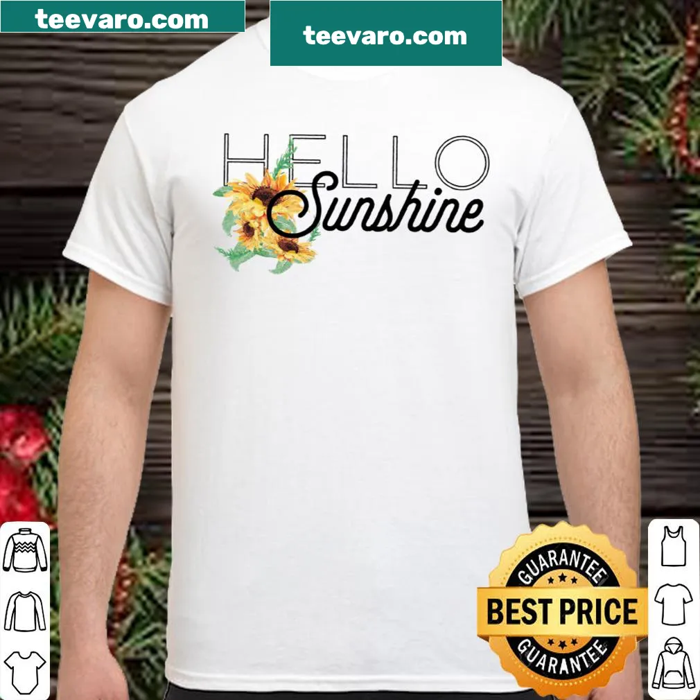 Cheerful sunflower design on a bright shirt for sunny days.