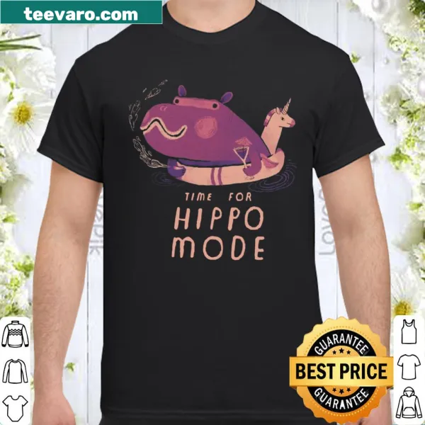 Cartoon-style hippo graphic shirt