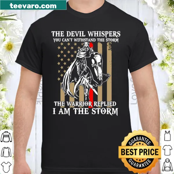 Illustrative shirt featuring a knight theme and US flag